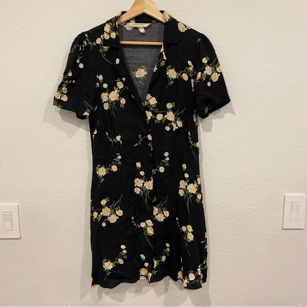 Urban Renewal Black Floral Mini Dress